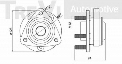 TREVI AUTOMOTIVE wb1122 -  Комплект подшипника ступицы колеса